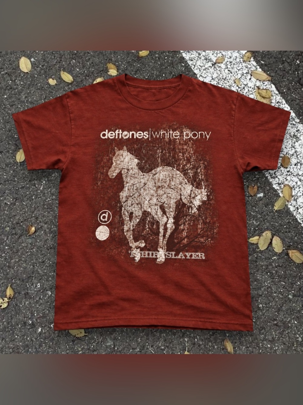 'White Pony' Graphic T-Shirt - Rust Red